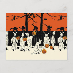 Ghost Kostuum Jack O Lantern Black Cat Owl Bat Briefkaart