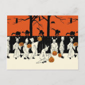 Ghost Kostuum Jack O Lantern Black Cat Owl Bat Briefkaart (Voorkant)