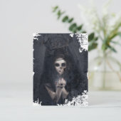 Ghost Lady Haunting Skull Skeleton Briefkaart (Staand voorkant)