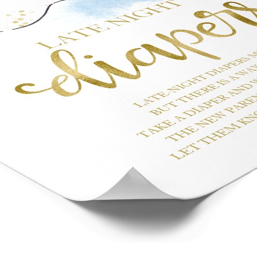 Ghost Late Night Diapers Baby shower Game Sign Poster (Hoek)