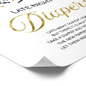 Ghost Late Night Diapers Baby shower Game Sign Poster (Hoek)