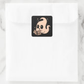 Ghost-leesboeken Vierkante Sticker (Tas)