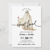 Ghost Let's Get Sheet Faced Grappige Halloween Kaart (Voorkant)