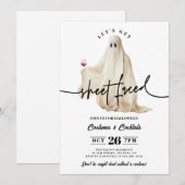 Ghost Let's Get Sheet Faced Grappige Halloween Kaart (Voorkant / Achterkant)