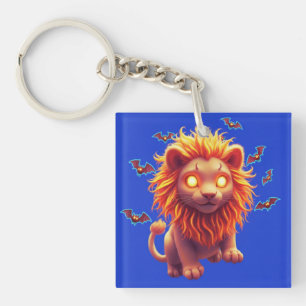 Ghost Lion Halloween T-shirt voor liefhebbers van Sleutelhanger