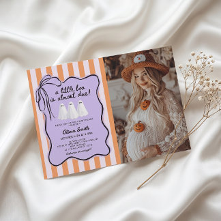 Ghost Little Boo Baby Shower Uitnodigingsfoto Kaart