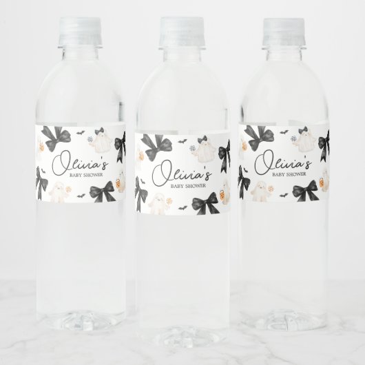 Ghost Little Boo Halloween Baby shower Waterfles Etiket (Flessen)
