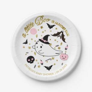 Ghost Little Boo Halloween Girl Baby shower Papieren Bordje