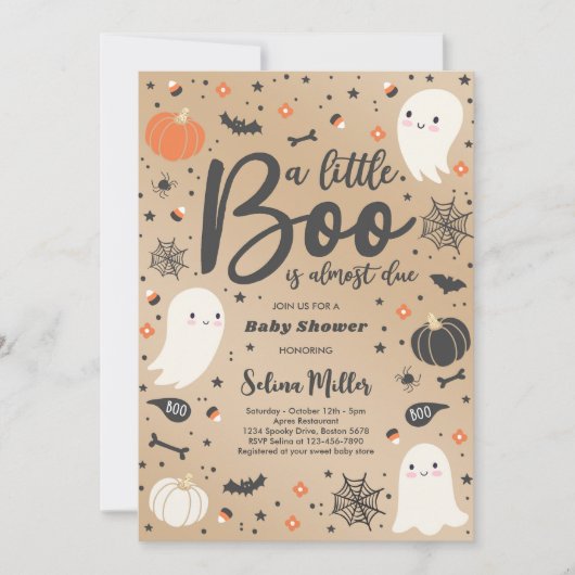 Ghost Little Boo is te danken aan Halloween Baby s Kaart (Voorkant)