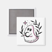 Ghost Logo Magnet Roze en Zwart (Voorkant / Achterkant)