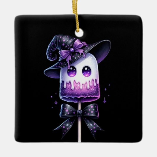 Ghost Lollipop Keramisch Ornament (Voorkant)