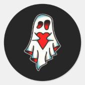 Ghost Lover Heart  Ronde Sticker (Voorkant)