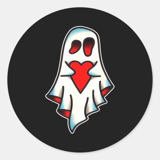 Ghost Lover Heart  Ronde Sticker (Voorkant)