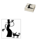 Ghost man- en kattenstempel rubberstempel (Gestempeld)