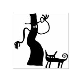 Ghost man- en kattenstempel rubberstempel (Afrduk)
