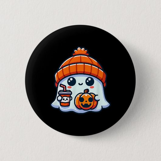 Ghost Mannen Halloween Ronde Button 5,7 Cm (Voorkant)