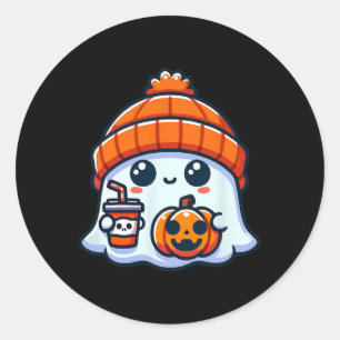 Ghost Mannen Halloween Ronde Sticker
