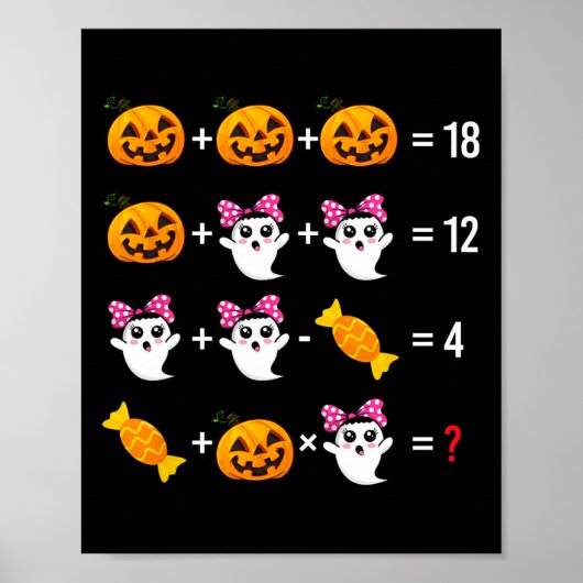 Ghost Mathematics Halloween Schattige Spook Poster (Voorkant)