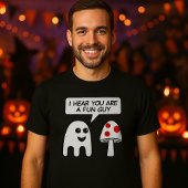 Ghost Meets Mushroom "Fun Guy" Grappig Halloween T-shirt
