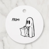 Ghost met Bag Trick or treat Bedankjes Labels (Achterkant)