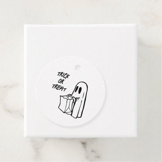 Ghost met Bag Trick or treat Bedankjes Labels (In situ)