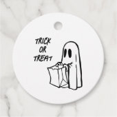 Ghost met Bag Trick or treat Bedankjes Labels (Voorkant)