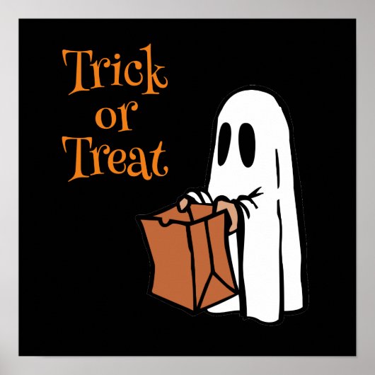Ghost met Bag Trick or treat Poster (Voorkant)