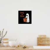 Ghost met Bag Trick or treat Poster (Keuken)