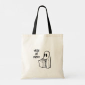 Ghost met Bag Trick or treat Snoep Canvas tas (Achterkant)