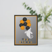 Ghost met Ballons Halloween Party Invitation Kaart (Staand voorkant)