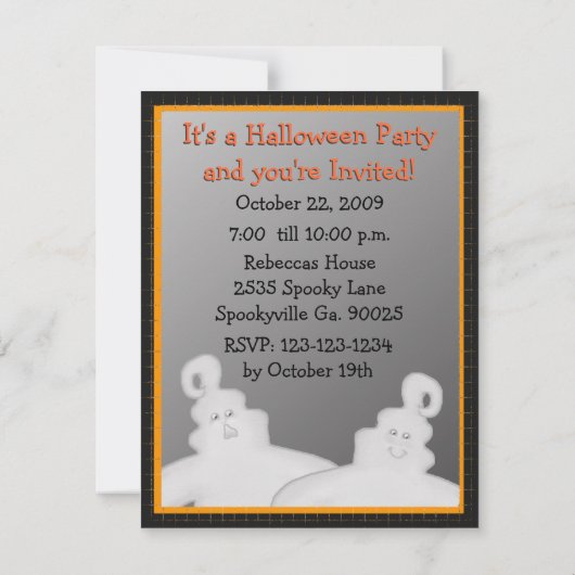 Ghost met Ballons Halloween Party Invitation Kaart (Achterkant)