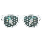 Ghost met blauw bovenste schedel blauw retro zonnebril (Voorkant)