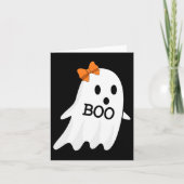 Ghost met Bow Boo Halloween kostuum voor meisjes K Kaart (Voorkant)