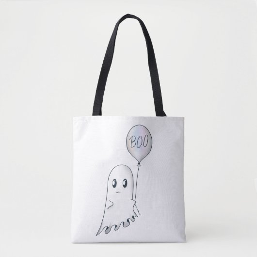Ghost met een Boo Baloon Canvas tas (Voorkant)