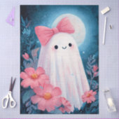 Ghost met een roze strik Decoupage Tissuepapier (Craft)