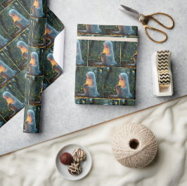 Ghost met een verjaardagscupcake cadeaupapier