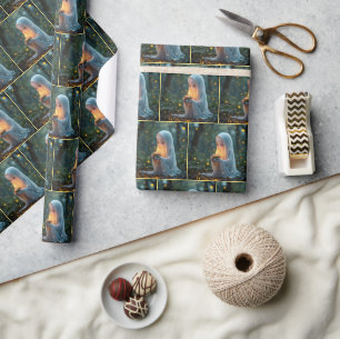 Ghost met een verjaardagscupcake cadeaupapier