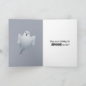 Ghost met een verjaardagscupcake kaart (Binnen)