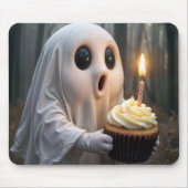 Ghost met een verjaardagscupcake muismat (Voorkant)