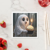 Ghost met een verjaardagscupcake servet (Insitu)