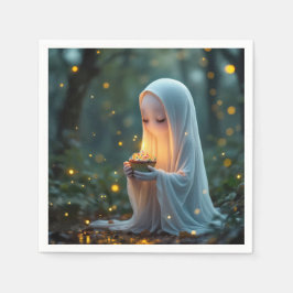 Ghost met een verjaardagscupcake servet