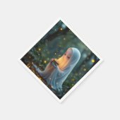 Ghost met een verjaardagscupcake servet (Hoek)