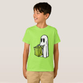 Ghost met Green Bag Trick of Treating T-shirt (Voorkant volledig)