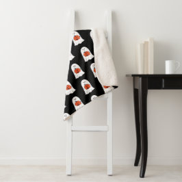 Ghost met Jack-o-Lantern Sherpa Deken