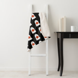 Ghost met Jack-o-Lantern Sherpa Deken