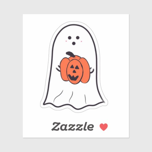 Ghost met Jack-o-Lantern Sticker (Vel)