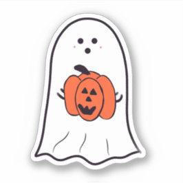 Ghost met Jack-o-Lantern Sticker