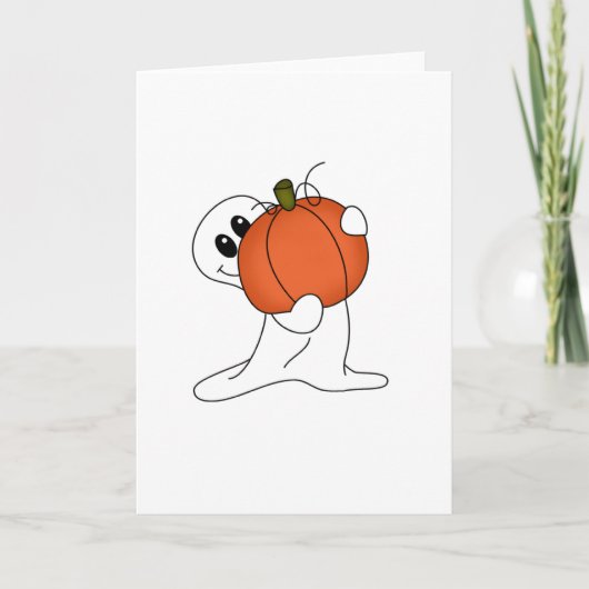 Ghost met Oranje pompoen Kaart (Voorkant)