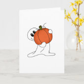 Ghost met Oranje pompoen Kaart (Gele Bloem)