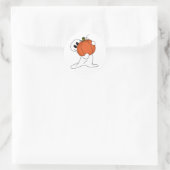 Ghost met Oranje pompoen Ronde Sticker (Tas)